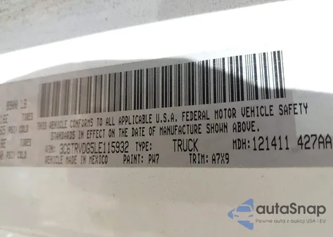 2020 Ram Promaster 2500 High Roof 159 Wb из США, поврежденный, VIN 3C6TRVDG5LE115932